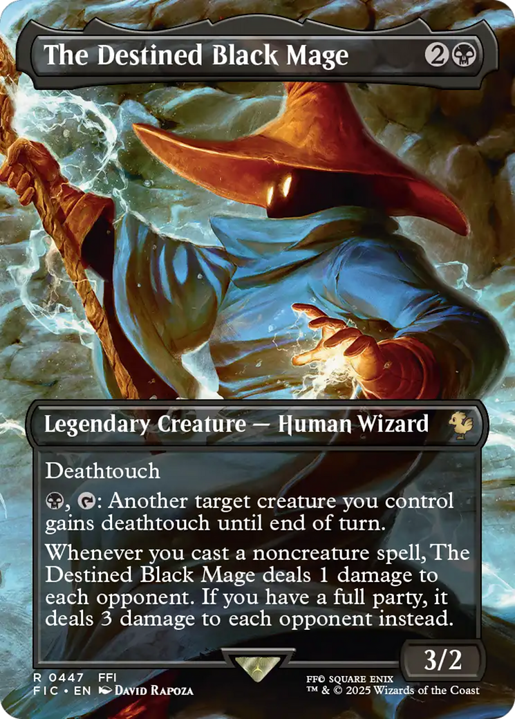 The Destined Black Mage (Borderless) [FINAL FANTASY Commander] MTG Single Magic: The Gathering | Red Claw Gaming