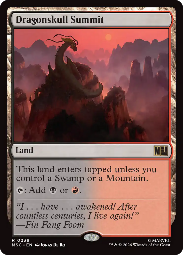 Dragonskull Summit (Surge Foil) [Marvel Super Heroes Commander] MTG Single Magic: The Gathering | Red Claw Gaming