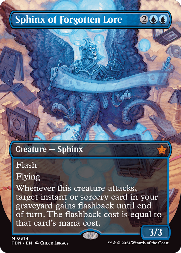 Sphinx of Forgotten Lore (Borderless) [Foundations] MTG Single Magic: The Gathering | Red Claw Gaming