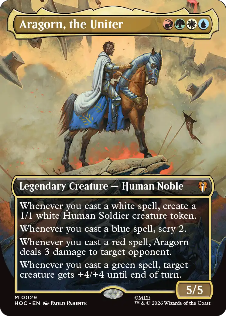 Aragorn, the Uniter (Borderless) [The Hobbit: Eternal-Legal] MTG Single Magic: The Gathering | Red Claw Gaming