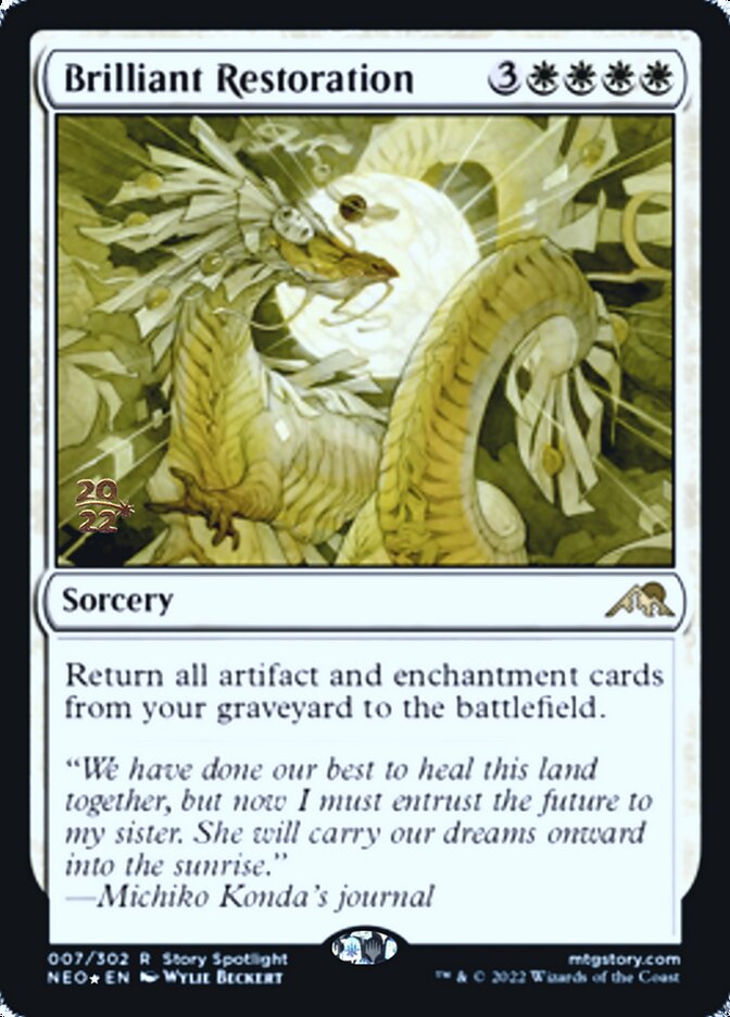 Brilliant Restoration [Kamigawa: Neon Dynasty Prerelease Promos] MTG Single Magic: The Gathering | Red Claw Gaming