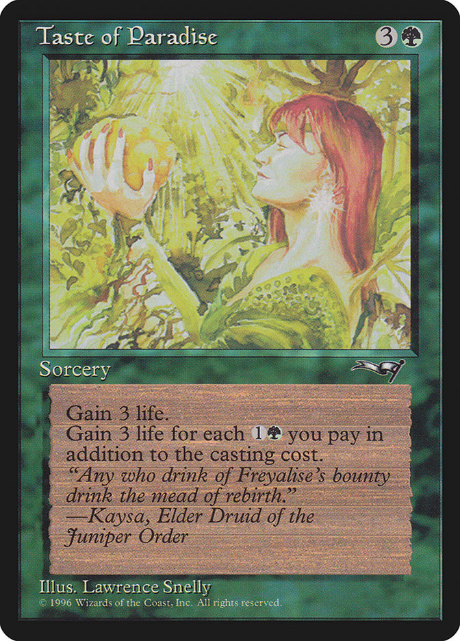 Taste of Paradise (Holding Fruit) [Alliances] MTG Single Magic: The Gathering | Red Claw Gaming