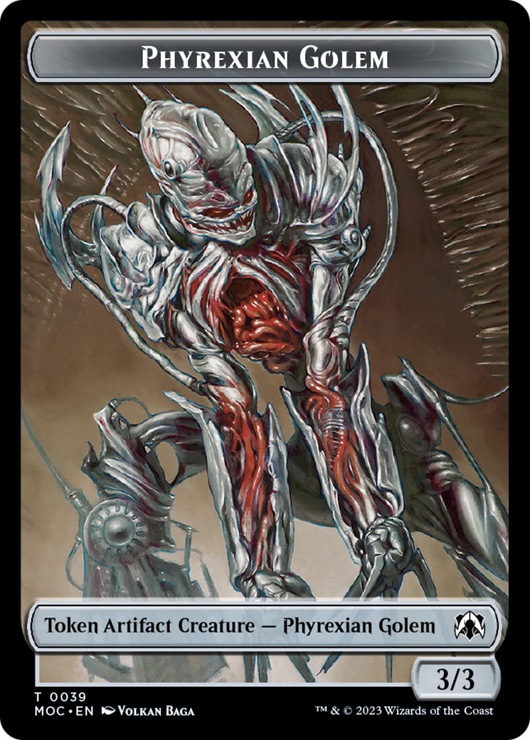 Phyrexian Golem // Construct Double-Sided Token [March of the Machine Commander Tokens] MTG Single Magic: The Gathering | Red Claw Gaming