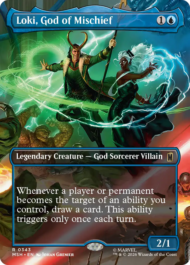 Loki, God of Mischief (Borderless) [Marvel Super Heroes] MTG Single Magic: The Gathering | Red Claw Gaming
