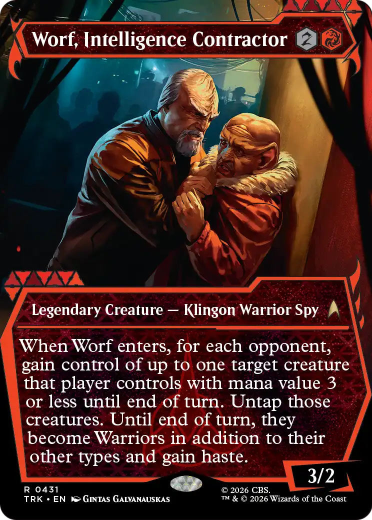 Worf, Intelligence Contractor (Showcase) [Star Trek] MTG Single Magic: The Gathering | Red Claw Gaming