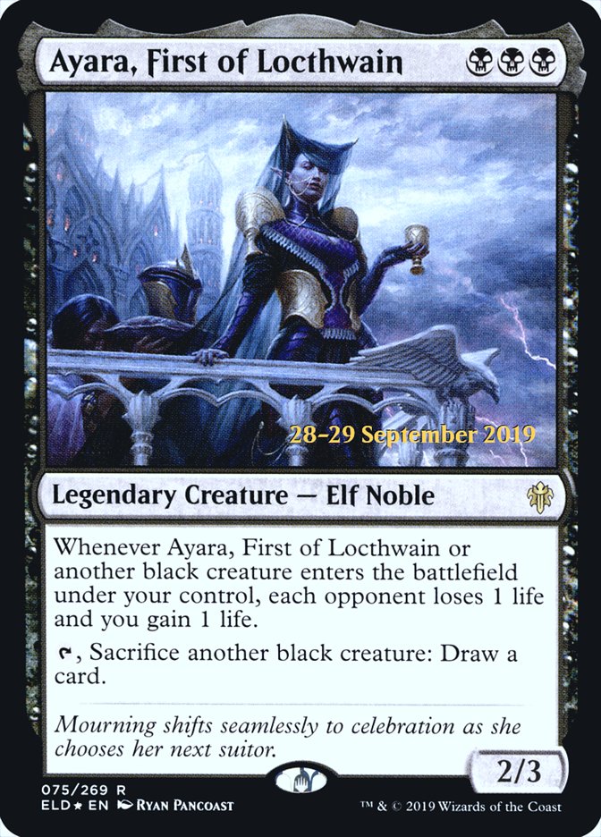Ayara, First of Locthwain [Throne of Eldraine Prerelease Promos] MTG Single Magic: The Gathering | Red Claw Gaming