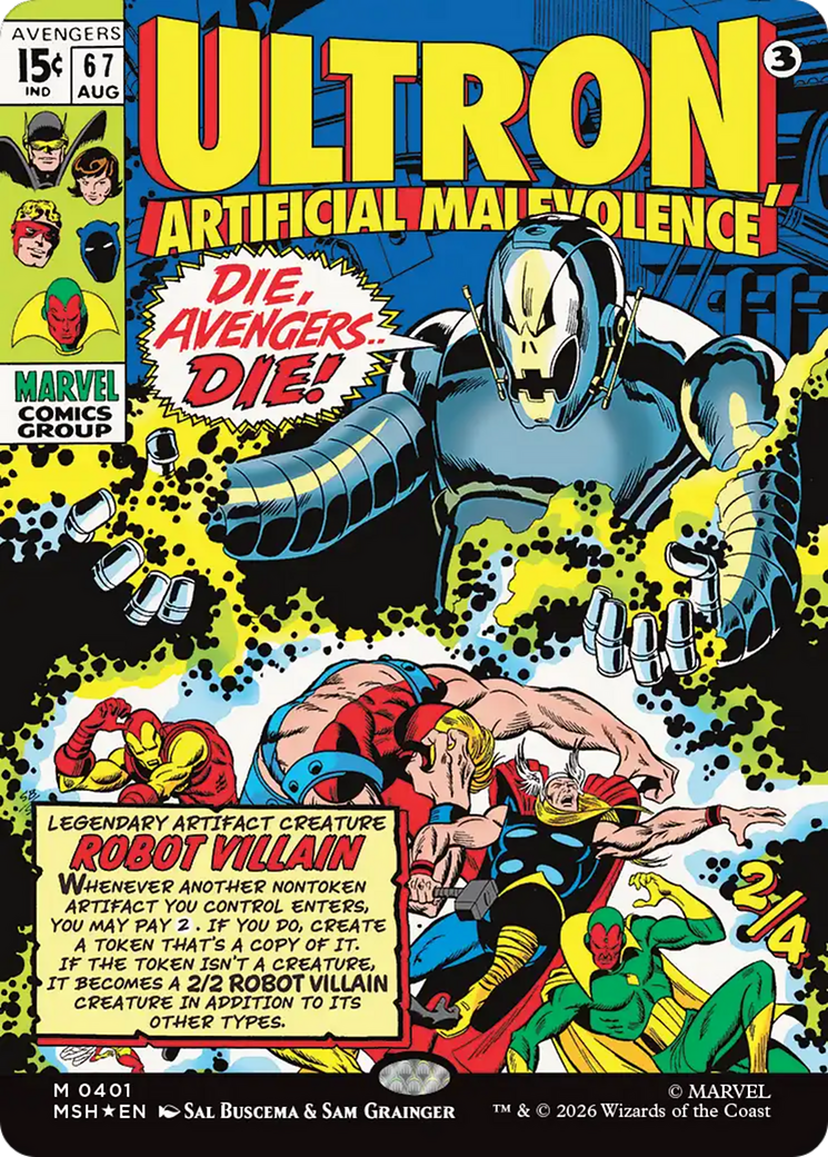 Ultron, Artificial Malevolence (Borderless) (0401) [Marvel Super Heroes] MTG Single Magic: The Gathering | Red Claw Gaming