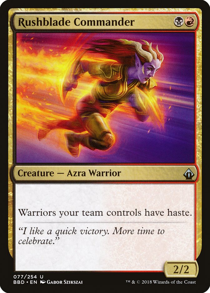 Rushblade Commander [Battlebond] MTG Single Magic: The Gathering | Red Claw Gaming