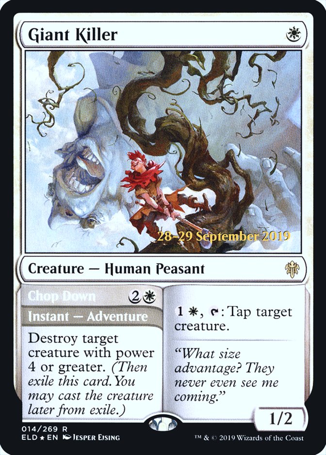 Giant Killer // Chop Down [Throne of Eldraine Prerelease Promos] MTG Single Magic: The Gathering | Red Claw Gaming