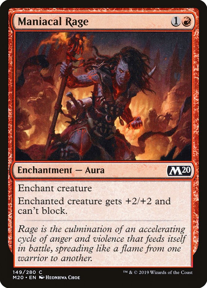 Maniacal Rage [Core Set 2020] MTG Single Magic: The Gathering | Red Claw Gaming