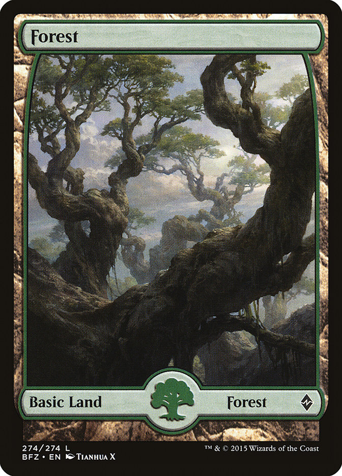 Forest (274) (Full Art) [Battle for Zendikar] MTG Single Magic: The Gathering | Red Claw Gaming
