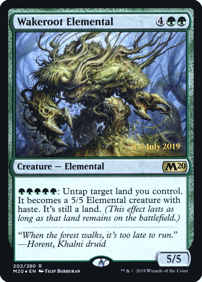 Wakeroot Elemental [Core Set 2020 Prerelease Promos] MTG Single Magic: The Gathering | Red Claw Gaming