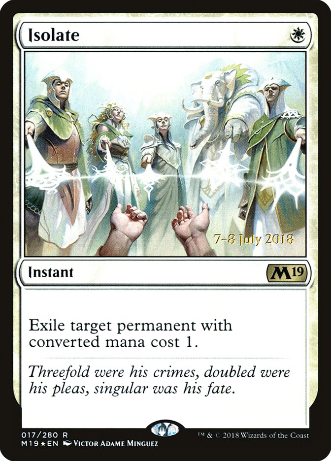 Isolate [Core Set 2019 Prerelease Promos] MTG Single Magic: The Gathering | Red Claw Gaming