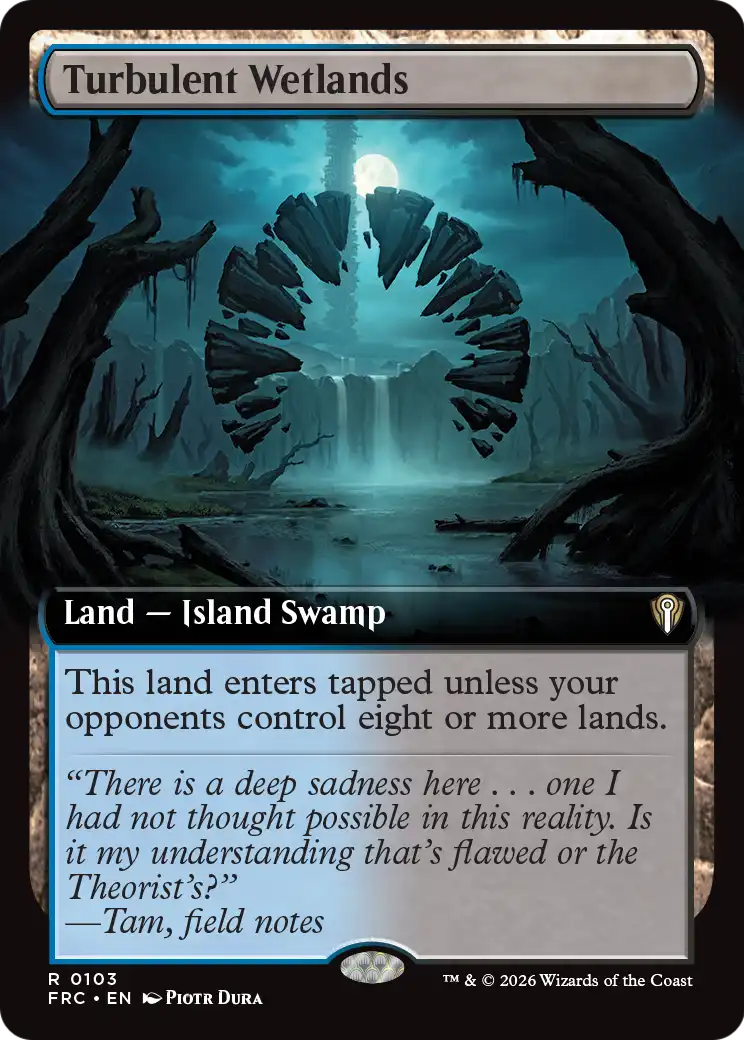 Turbulent Wetlands (Extended Art) [Reality Fracture Commander] | Red Claw Gaming