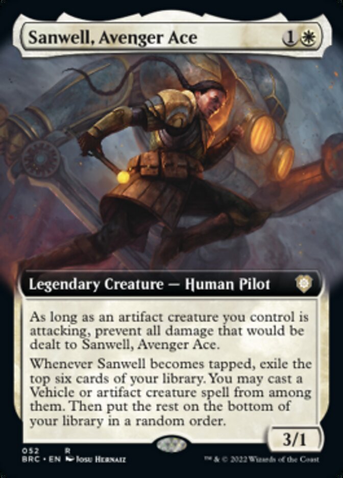 Sanwell, Avenger Ace (Extended Art) [The Brothers' War Commander] MTG Single Magic: The Gathering | Red Claw Gaming