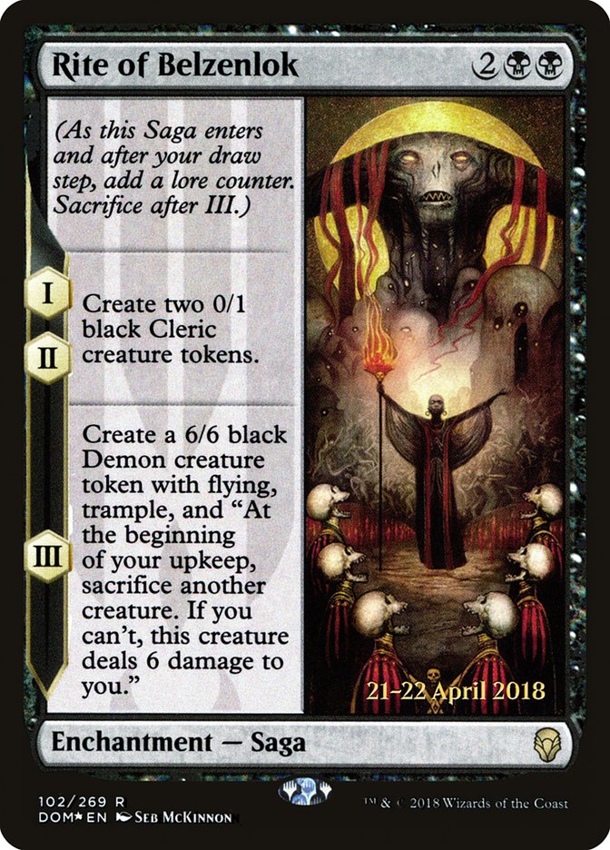 Rite of Belzenlok [Dominaria Prerelease Promos] MTG Single Magic: The Gathering | Red Claw Gaming