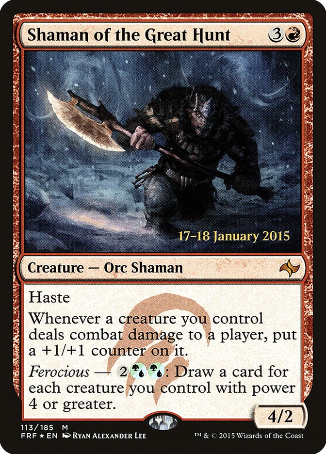 Shaman of the Great Hunt [Fate Reforged Prerelease Promos] MTG Single Magic: The Gathering | Red Claw Gaming