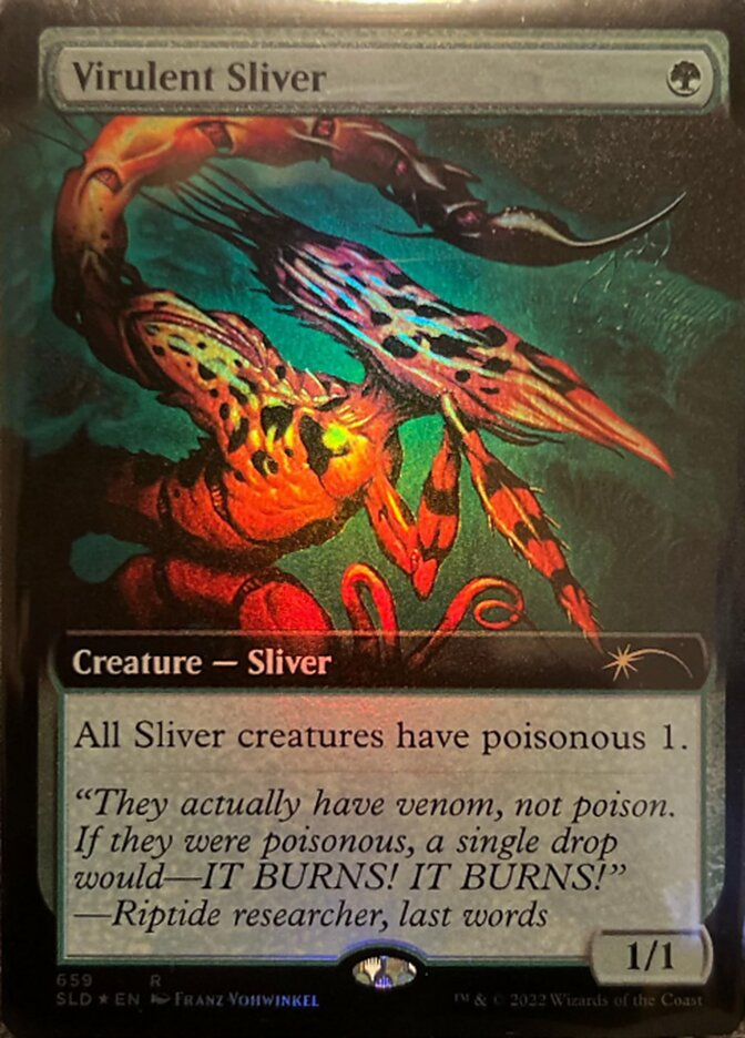 Virulent Sliver (Extended Art) [Secret Lair Drop Promos] MTG Single Magic: The Gathering | Red Claw Gaming