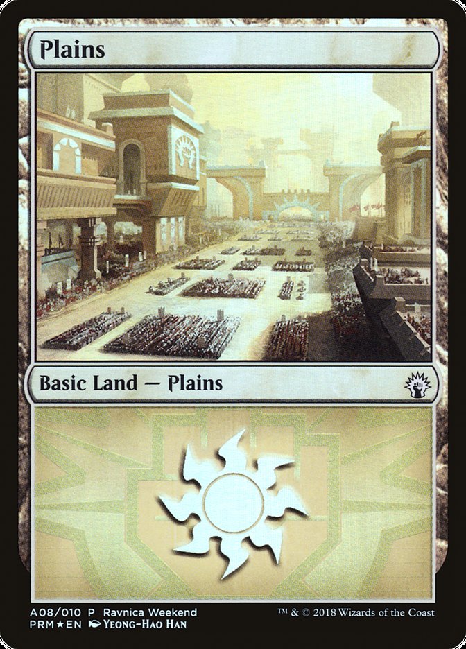 Plains (A08) [Ravnica Allegiance Ravnica Weekend] MTG Single Magic: The Gathering | Red Claw Gaming