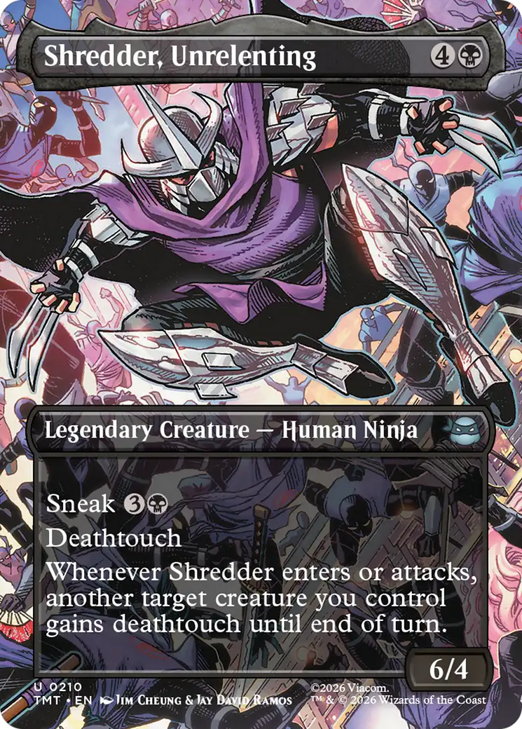 Shredder, Unrelenting (Borderless) [Teenage Mutant Ninja Turtles] MTG Single Magic: The Gathering | Red Claw Gaming
