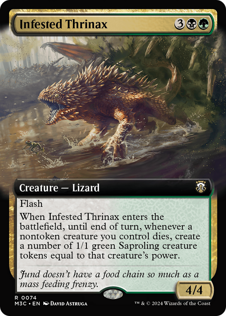 Infested Thrinax (Extended Art) (Ripple Foil) [Modern Horizons 3 Commander] MTG Single Magic: The Gathering | Red Claw Gaming