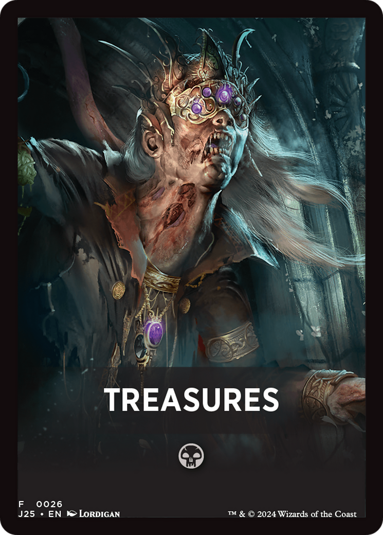 Treasures Theme Card [Foundations Jumpstart Front Cards] MTG Single Magic: The Gathering | Red Claw Gaming