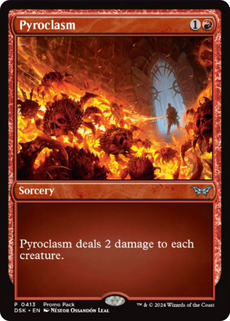 Pyroclasm (Promo Pack) [Duskmourn: House of Horror Promos] MTG Single Magic: The Gathering | Red Claw Gaming