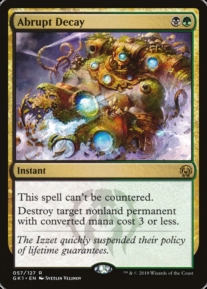 Abrupt Decay [Guilds of Ravnica Guild Kit] MTG Single Magic: The Gathering | Red Claw Gaming
