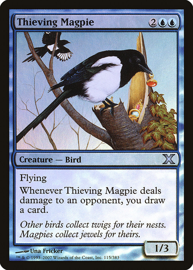 Thieving Magpie (Premium Foil) [Tenth Edition] MTG Single Magic: The Gathering | Red Claw Gaming