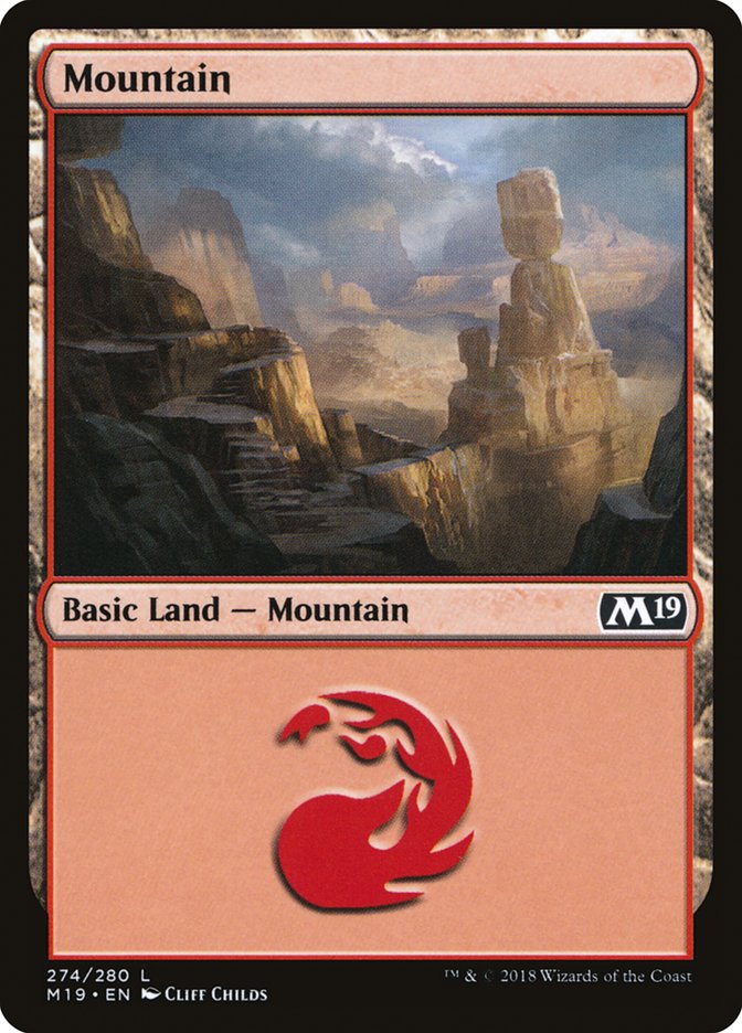 Mountain (274) [Core Set 2019] MTG Single Magic: The Gathering | Red Claw Gaming