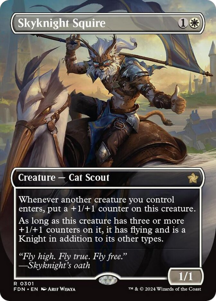 Skyknight Squire (Borderless) [Foundations] MTG Single Magic: The Gathering | Red Claw Gaming