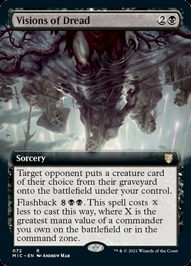 Visions of Dread (Extended Art) [Innistrad: Midnight Hunt Commander] MTG Single Magic: The Gathering | Red Claw Gaming
