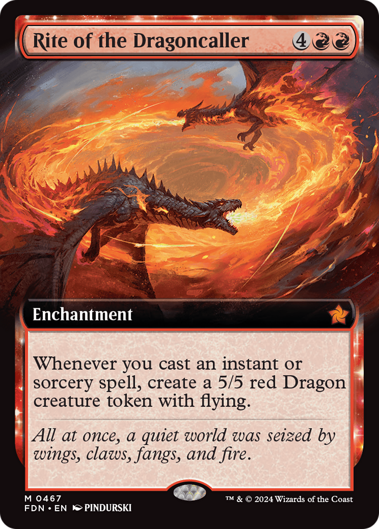 Rite of the Dragoncaller (Extended Art) [Foundations] MTG Single Magic: The Gathering | Red Claw Gaming