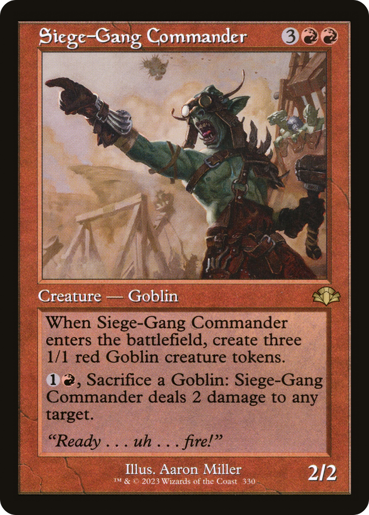 Siege-Gang Commander (Retro) [Dominaria Remastered] MTG Single Magic: The Gathering | Red Claw Gaming