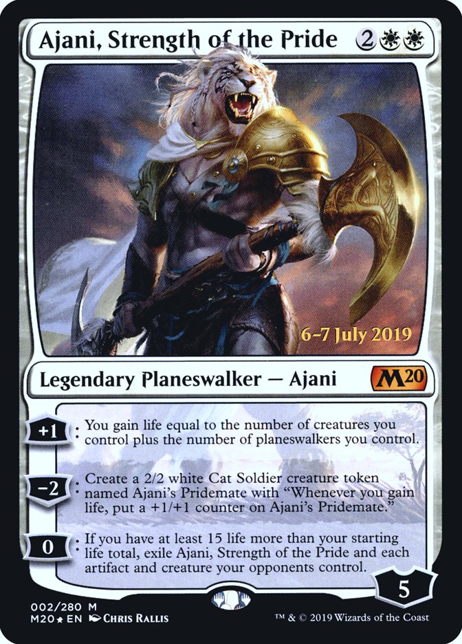 Ajani, Strength of the Pride [Core Set 2020 Prerelease Promos] MTG Single Magic: The Gathering | Red Claw Gaming