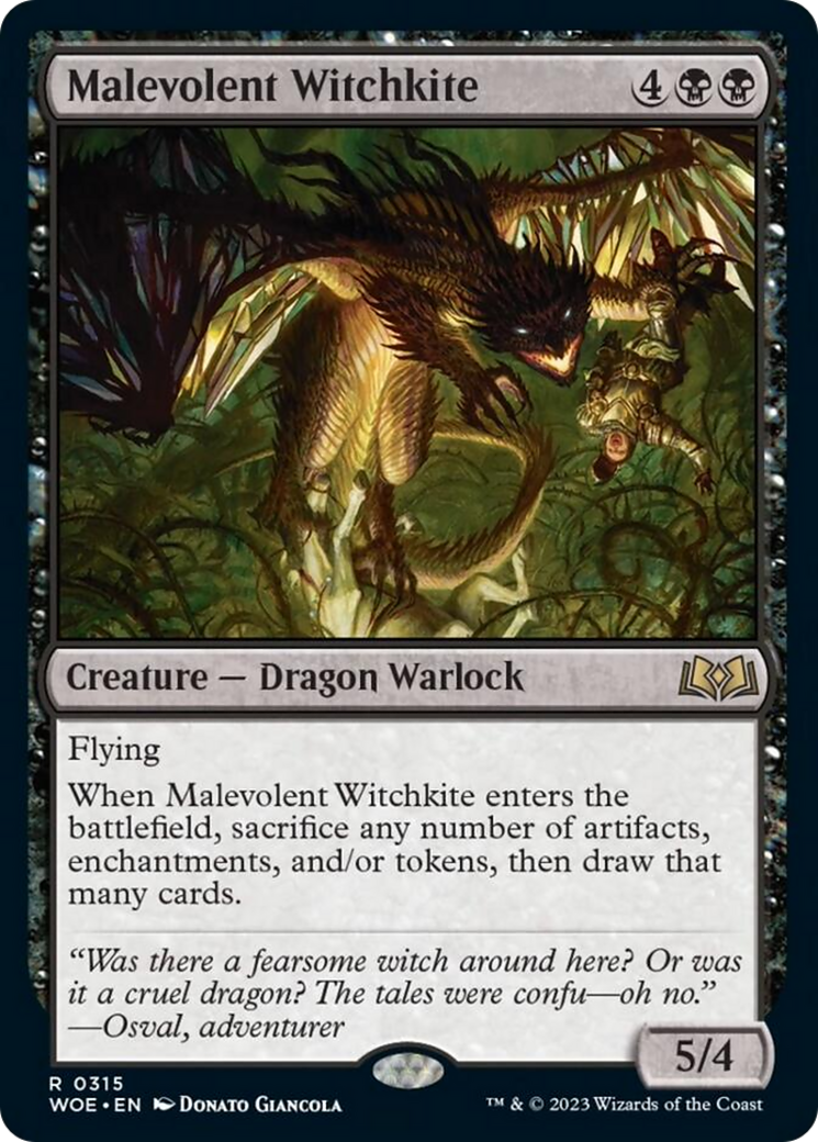 Malevolent Witchkite [Wilds of Eldraine] MTG Single Magic: The Gathering    | Red Claw Gaming