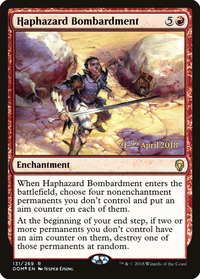 Haphazard Bombardment [Dominaria Prerelease Promos] MTG Single Magic: The Gathering | Red Claw Gaming