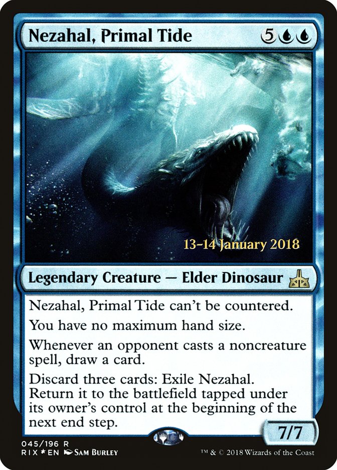 Nezahal, Primal Tide [Rivals of Ixalan Prerelease Promos] MTG Single Magic: The Gathering | Red Claw Gaming