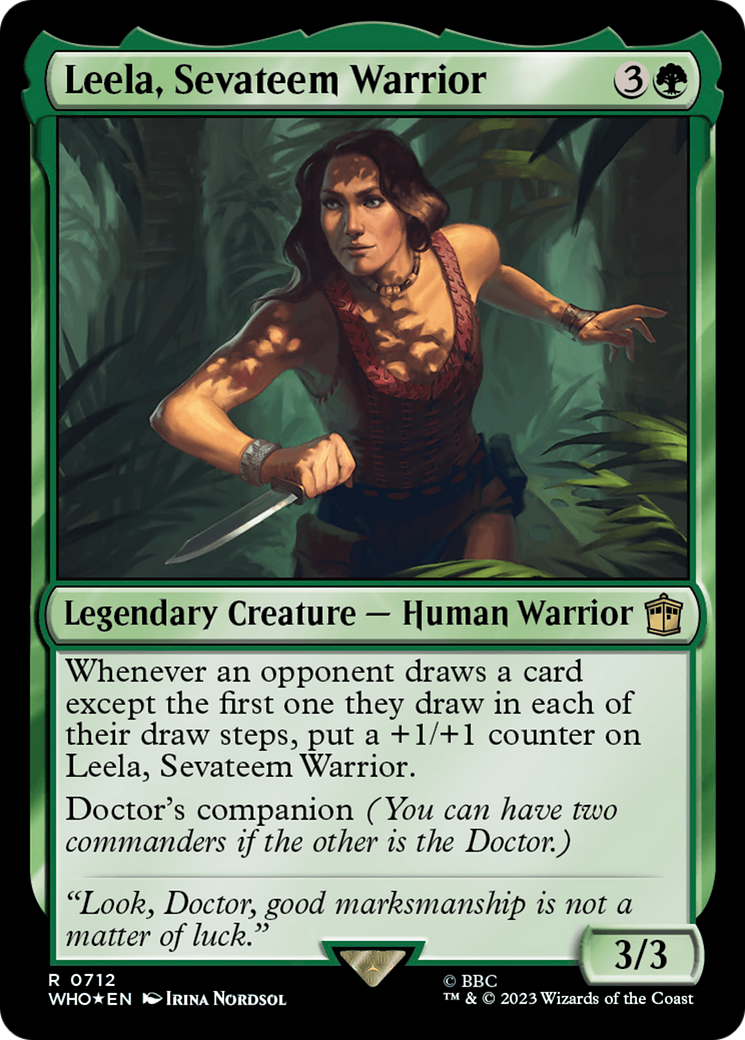 Leela, Sevateem Warrior (Surge Foil) [Doctor Who] MTG Single Magic: The Gathering | Red Claw Gaming