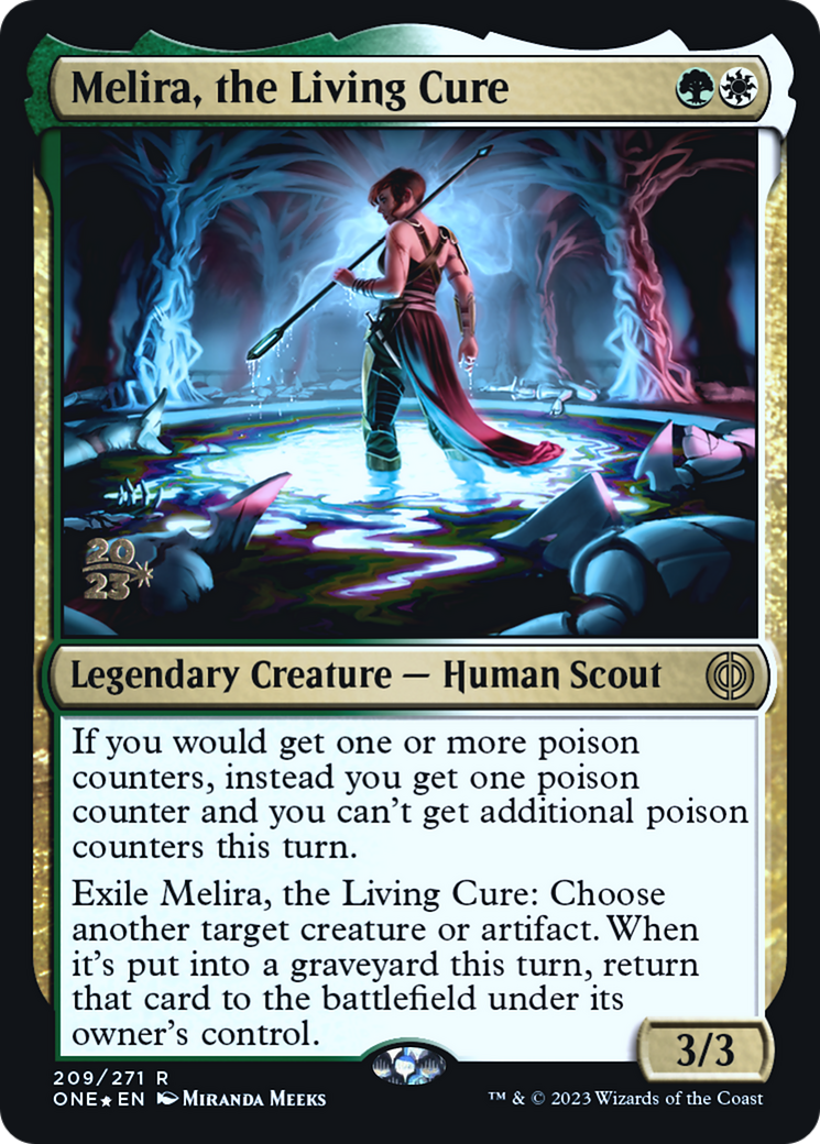 Melira, the Living Cure [Phyrexia: All Will Be One Prerelease Promos] MTG Single Magic: The Gathering | Red Claw Gaming