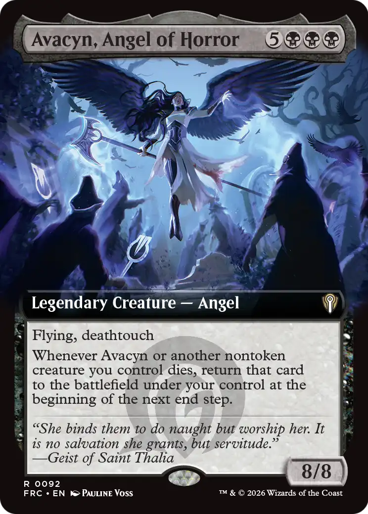 Avacyn, Angel of Horror (Extended Art) [Reality Fracture Commander] | Red Claw Gaming