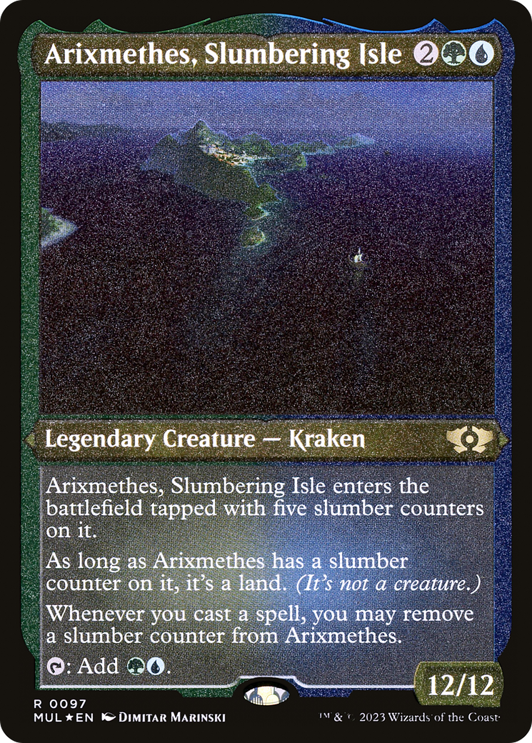 Arixmethes, Slumbering Isle (Foil Etched) [Multiverse Legends] MTG Single Magic: The Gathering | Red Claw Gaming