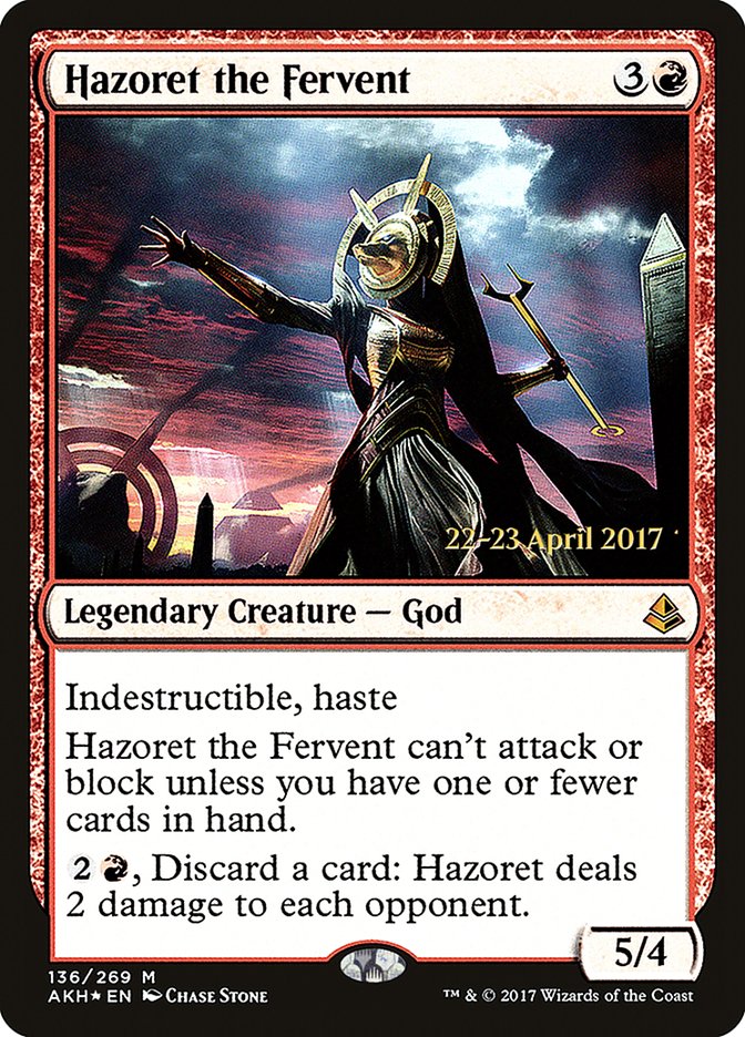 Hazoret the Fervent [Amonkhet Prerelease Promos] MTG Single Magic: The Gathering | Red Claw Gaming