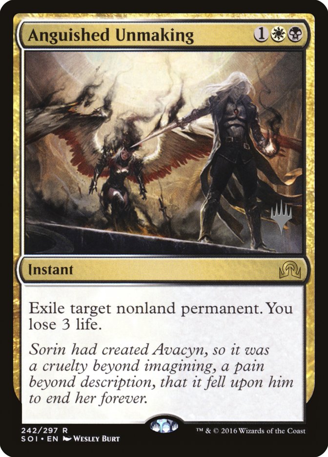 Anguished Unmaking (Promo Pack) [Shadows over Innistrad Promos] MTG Single Magic: The Gathering | Red Claw Gaming