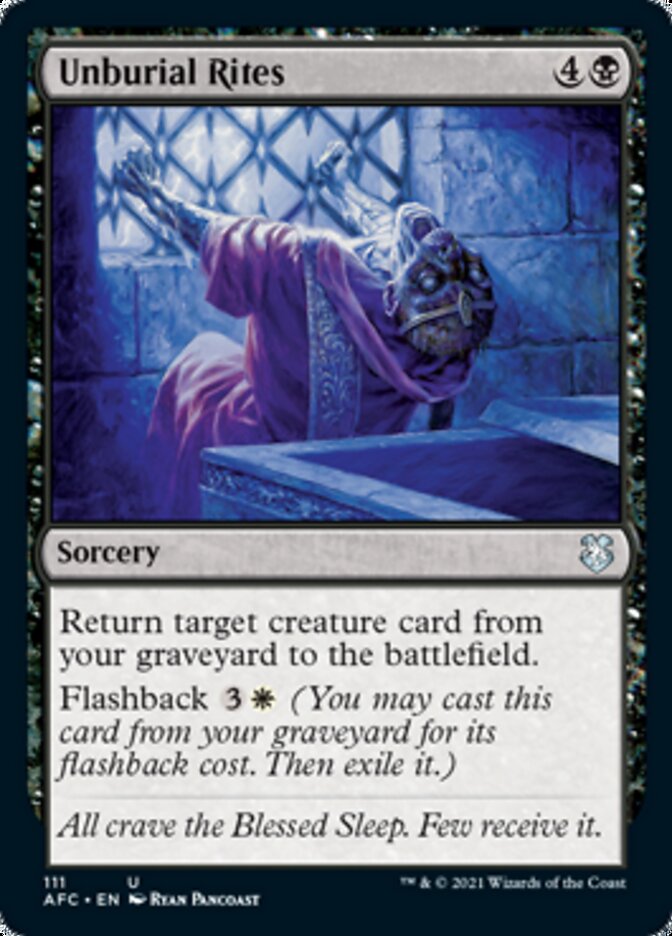Unburial Rites [Dungeons & Dragons: Adventures in the Forgotten Realms Commander] MTG Single Magic: The Gathering | Red Claw Gaming
