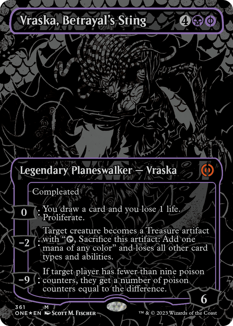 Vraska, Betrayal's Sting (Oil Slick Raised Foil) [Phyrexia: All Will Be One] MTG Single Magic: The Gathering | Red Claw Gaming