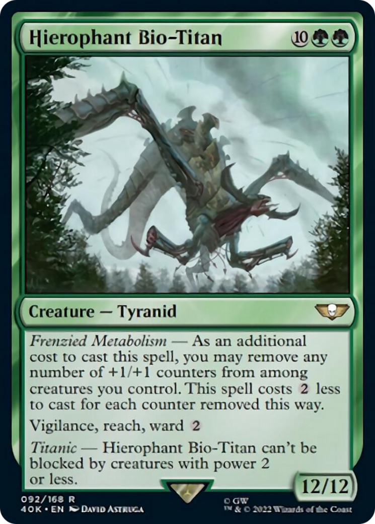 Hierophant Bio-Titan (Surge Foil) [Warhammer 40,000] MTG Single Magic: The Gathering | Red Claw Gaming