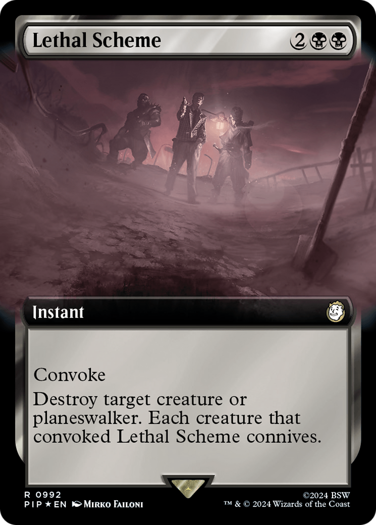 Lethal Scheme (Extended Art) (Surge Foil) [Fallout] MTG Single Magic: The Gathering | Red Claw Gaming