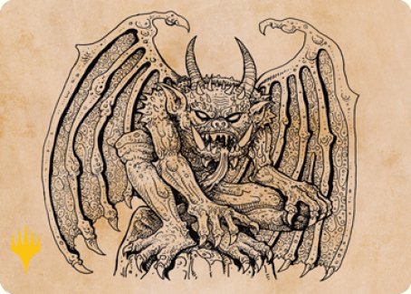 Cloister Gargoyle (Showcase) Art Card (Gold-Stamped Signature) [Dungeons & Dragons: Adventures in the Forgotten Realms Art Series] MTG Single Magic: The Gathering | Red Claw Gaming