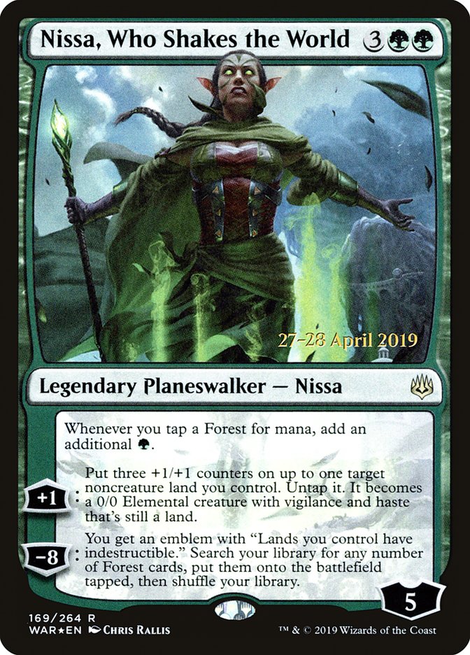 Nissa, Who Shakes the World [War of the Spark Prerelease Promos] MTG Single Magic: The Gathering | Red Claw Gaming